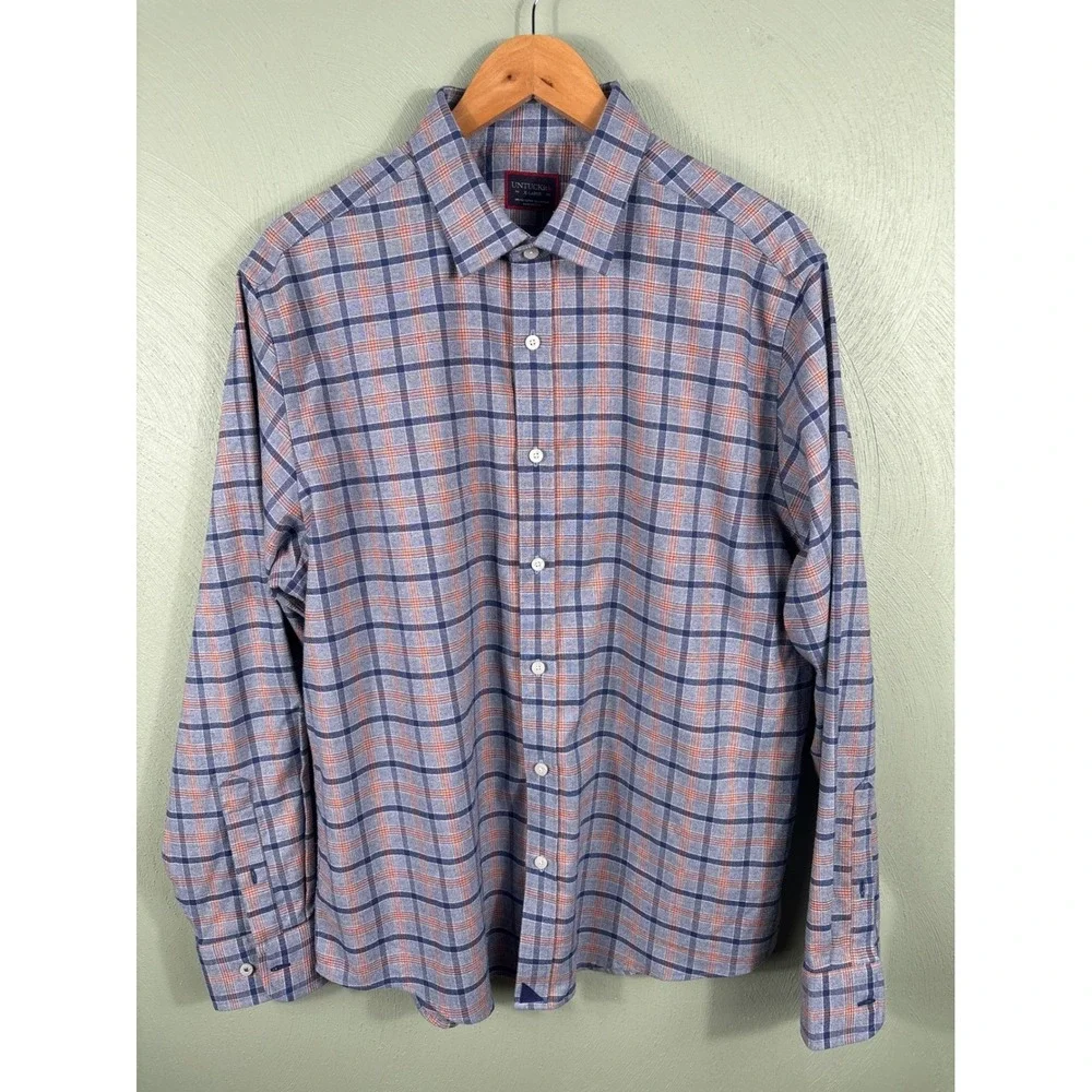 UNTUCKit Bernardo Plaid Long Sleeve Button Down Shirt Men Size XL Casual Western